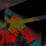 Vibrant abstract wall art with bold colors and dynamic textures.